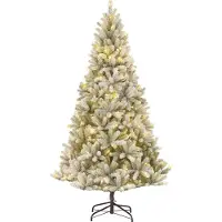 Black Box Trees Nagoya Kunstkerstboom - Kerstboom met Verlichting en Timerfunctie - Kerstversiering voor Binnen met 1448 Takken - Groen Frosted - H210 x Ø115 cm
