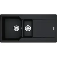 Franke spoelbak URBAN UBG 651 in ONYX, inclusief afdruipbak / uitsparingmaat 980 x 480 mm / granieten spoelbak