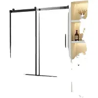Vevor Frameloze glazen schuifdeur voor badkuip en douche (1422–1524 x 1524 mm) voor schuifdeuren in badkuip, zwarte afwerking