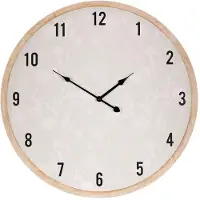 Autronic Wandklok diameter 58 cm - MDF - verfijnd bloemenpatroon (HA1732)
