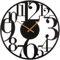 Autronic Wandklok diameter 60 cm-metaal-grote cijfers-zwart (HW4018)
