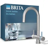 Brita Roestvrij Staal Ronde Keukenkraan Met 3-weg Systeem En Geïntegreerde P1000-filtratie