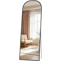 HOMCOM Spiegel over de volledige lengte Aluminiumlegering, gehard glas 50L x 1,5B x 170H cm Zwart