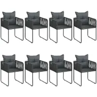 vidaXL 9-delige tuinsets, PVC riet, zwart