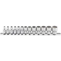 Bgs Steeksleutelset, 13-delig, met E-profiel, metrische en inch maten