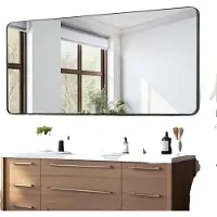 OEM VEVOR Wandspiegel, make-upspiegel, badkamerspiegel, 1828 x 915 x 25 mm, zwarte frame van aluminiumlegering, spiegel met Z-vormige beugel, geschikt voor bevestiging aan de muur