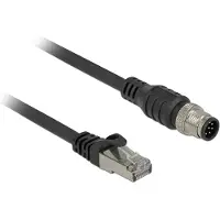 DeLOCK Cable RJ45 plug to M12 plug A-coded 8 pin Cat.5e SFTP 1 m