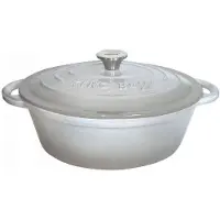 KINGHOFF 1522 - gietijzeren braadpan - ovaal - 30cm - 4,5L - Grijs - emaille