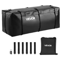 Vevor Trekhaak Draagtas Gemaakt van Waterdicht 840D PVC (0,453 m³), Bagagedrager voor op de laadbak met Verstevigde Riemen voor Auto's, SUV's, Bestelwagens, Zwart