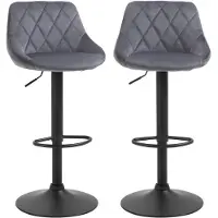 HOMCOM Barkruk Polyester, Staal 48L x 46B x 83-104H cm Donkergrijs