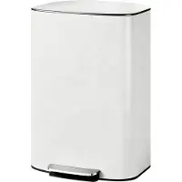 HOMCOM Prullenbak-Roestvrij staal-45,1L x 36,5B x 62,2H cm-Crèmewit