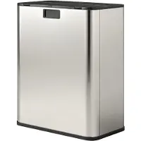 HOMCOM Afvalbak-Roestvrij staal-53,4L x 30B x 67H cm-Zilver