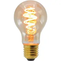 LumenXL Prikkabel set met 5 watt lampen met croissant spiraal en amber glas, dimbaar