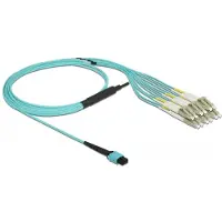 DeLOCK Optical Fiber Cable MPO female to 12 x LC Duplex male, Multi-mode OM3, 50/125 µm, 2 m