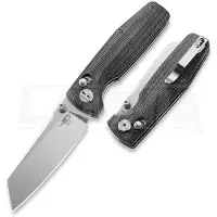 Bestech Slasher - Stonewash - Micarta vouwmes, zwart