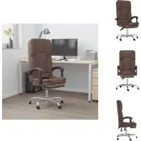 vidaXL bureaustoel met massagefunctie, bruin, kunstleer - Bureaustoelen