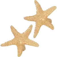 OEM 2 stuks decoratieve ladeknopen van messing, in de vorm van sterren, geschikt voor kasten en commodes. Maritieme deurklinken, retro-design, ideaal voor kinderkamers en maritieme interieurs