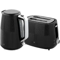 HOMCOM Waterkoker en broodrooster set Kunststof, staal 20,4L x 15,6B x 23,3H cm Zwart