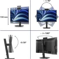 Philips Business 24" 24B2N3200JH, FHD, IPS, 120Hz, WebCam, DP, HDMI, VGA, 4xUSB 3.2