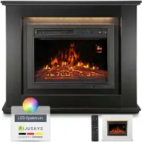 Juskys Elektrische kachel - Rechthoekig - 2000 Watt - Zwart - Incl. Vuureffect