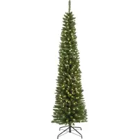 Kaemingk Pencil boom prelit H180 D50 cm groen/wit Everlands
