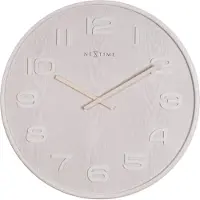 Nextime - 3095WI - Wandklok - 52,8cm - wit - Wood Wood Big
