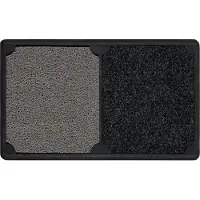 Dywany Łuszczów BH DM002 Duo deurmat met vervangbare reinigingsinzet, antislip, buiten, binnen - zilver 50x80 cm