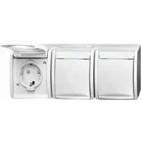 Busch-Jaeger 2300/3 EBW-54, CEE 7/3, 2P+E, Wit, IP44, 250 V, 16 A