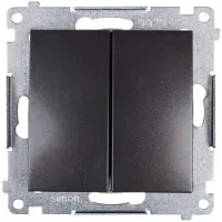 Kontakt-Simon DP2.01/48, drukknop, kunststof, antraciet, IP20, IP44, 250 V, 10 A