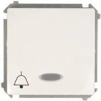 Kontakt-Simon BMD1L.01/11, drukknop, kunststof, wit, IP20, IP44, 250 V, 10 A
