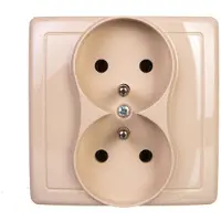 Kontakt-Simon Contactdoos Simon BMGZ2/12, beige, kunststof, IP20, 250 V, 80,5 mm, 45 mm