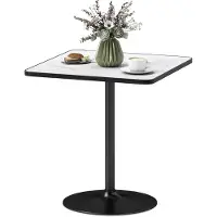 HOMCOM Eettafel, 70 x 70 cm, vierkant keukentafel voor 4 personen, wit