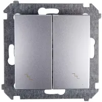 Kontakt-Simon Contactdoos Simon DW6/2L.01/43, kunststof, zilverkleurig, IP20, IP44, 250 V, 10 A, 75 mm