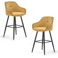 Stella Trading Stolkom Barkruk EMMA Comfort zithoogte 73 cm, 180° draaibaar auto return functie (set, 2 stuks)