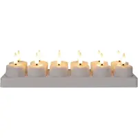 Annas collection Oplaadbare waxinelichtjes 4 x 2.3 cm | Wit | 3D vlam | Startset | 12 stuks
