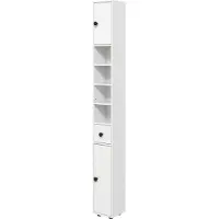 Kleankin badkamerkast - spaanplaat - 20L x 20B x 180H cm - wit