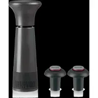 INNOVINE Vacuum Pump Wine Saver in Graphite - Wijnpomp met 2 stoppers