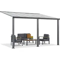 Garden Point Aluminium terrasoverkapping 3 x 4 m Denver antraciet