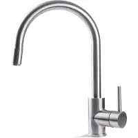 BLUE LABEL Viborg Steel Keukenkraan Met Uittrekbare Handdouche RVS 304 - Geborsteld RVS - RVS 304 - Kranen, Keukenkranen, Opbouw Keukenkranen