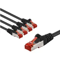Goobay CAT 6 Patch Cable S/FTP (PiMF), 1 m, black, Set of 5