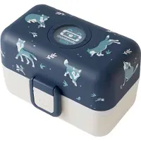 Monbento Kinderlunchtrommel - - 3 compartimenten - BPA-vrij - MB Tresor Wolf