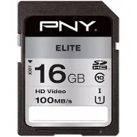 PNY Carte mémoire Elite SDHC 16 Go Class 10 UHS-I U1 Noir