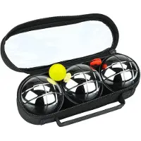 Get & go Jeu de Boules Set IV - 3 Ballen - Chroom/Zwart