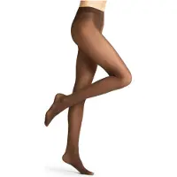 Falke Matt Deluxe eenkleurig materiaal transparant 30 DEN panty dames bruin - maat S-M