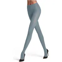 Falke Matt Deluxe eenkleurig materiaal transparant 30 DEN panty dames blauw - maat M