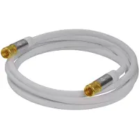 Goobay F (m) - F (m) coaxkabel | 135 dB | koper | recht | verguld | wit | 1 meter