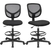 Songmics Ergonomische werkkruk met voetsteun