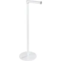 Wenko Toiletrolhouder 2-in-1 mat wit staal - Reserverolhouder - Toiletpapier houder vrijstaand - WC Rolhouder staand