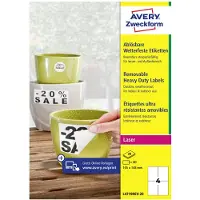 Avery Zweckform L4719REV-20 Folie-etiketten 105 x 148 mm Polyester folie Wit 80 stuk(s) Weer verwijderbaar Laser (kleur), Laser (zwart/wit), Kopiëren (kleur),