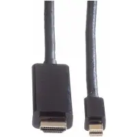 Roline Premium Mini DisplayPort 1.2 naar HDMI 2.0 kabel (4K 60 Hz) / zwart - 2 meter